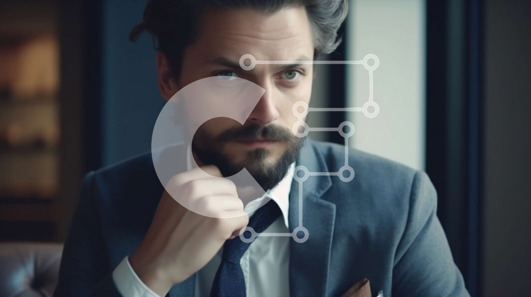 Intra Συλλεκτικό Ξύλινο Παζλ Plywood  4mm - Σοβαρός επιχειρηματίας με κοστούμι και γραβάτα που εξετάζει την κάμερα Στοκ Φωτογραφία Σε Ξύλινο Κουτί - Διαστάσεις Puzzle: 10x10 cm – 25 κομμάτια