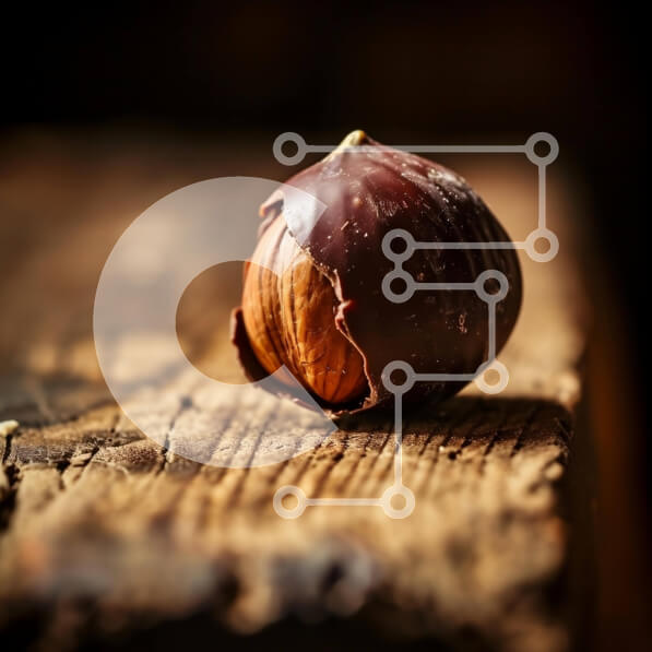 Σετ των 2 Intra Συλλεκτικό Ξύλινο Παζλ Plywood  4mm - Φουντούκι με σοκολάτα σε ξύλινο τραπέζι Σε Ξύλινο Κουτί - Διαστάσεις: 10x10 cm – 25 κομμάτια