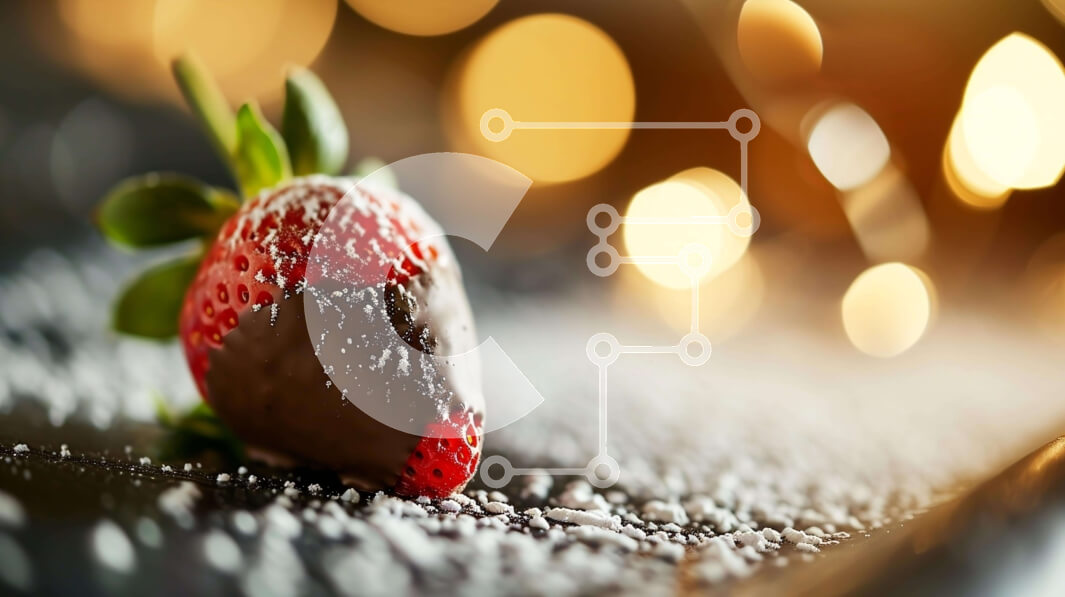 Σετ των 2 Intra Συλλεκτικό Ξύλινο Παζλ Plywood  4mm - Φράουλα καλυμμένη με σοκολάτα με ζάχαρη άχνη Σε Ξύλινο Κουτί - Διαστάσεις: 10x10 cm – 25 κομμάτια