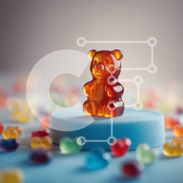 Σετ των 2 Intra Συλλεκτικό Ξύλινο Παζλ Plywood  4mm - Πολύχρωμο Gummy Bear σε Jellybeans Σε Ξύλινο Κουτί - Διαστάσεις: 10x10 cm – 25 κομμάτια