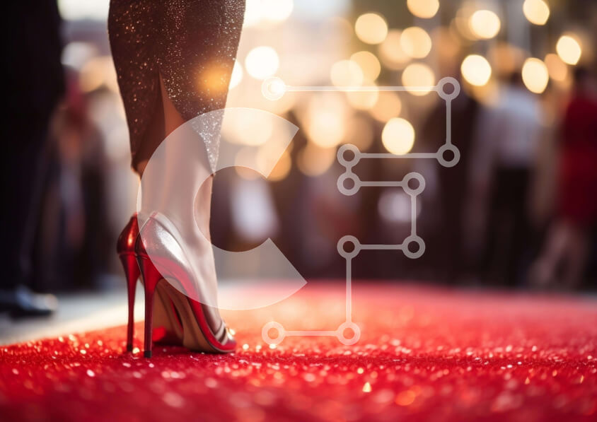 Intra Συλλεκτικό Ξύλινο Παζλ Plywood  4mm - Γυναίκα με ψηλοτάκουνα παπούτσια στο κόκκινο χαλί Σε Ξύλινο Κουτί - Διαστάσεις Puzzle: 10x10 cm – 25 κομμάτια