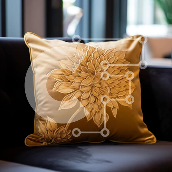 Intra Συλλεκτικό Ξύλινο Παζλ Plywood  4mm - Κομψό χρυσό μαξιλάρι στο σαλόνι Σε Ξύλινο Κουτί - Διαστάσεις Puzzle: 10x10 cm – 25 κομμάτια