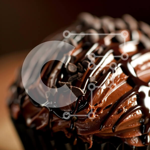 Σετ των 2 Intra Συλλεκτικό Ξύλινο Παζλ Plywood  4mm - Cupcake σοκολάτας με παγωμένο σοκολάτα και κομματάκια σοκολάτας Σε Ξύλινο Κουτί - Διαστάσεις: 10x10 cm – 25 κομμάτια