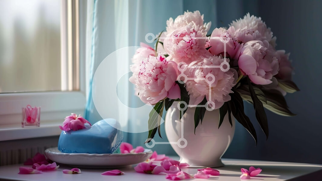 Σετ των 2 Intra Συλλεκτικό Ξύλινο Παζλ Plywood  4mm - Εορταστικές τούρτες και λουλούδια σε λευκό βάζο Σε Ξύλινο Κουτί - Διαστάσεις: 10x10 cm – 25 κομμάτια