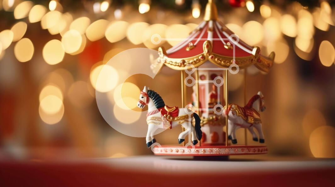 Intra Συλλεκτικό Ξύλινο Παζλ Plywood  4mm - Παιχνίδι καρουζέλ με φωτισμένο φόντο Σε Ξύλινο Κουτί - Διαστάσεις: 10x10 cm – 25 κομμάτια