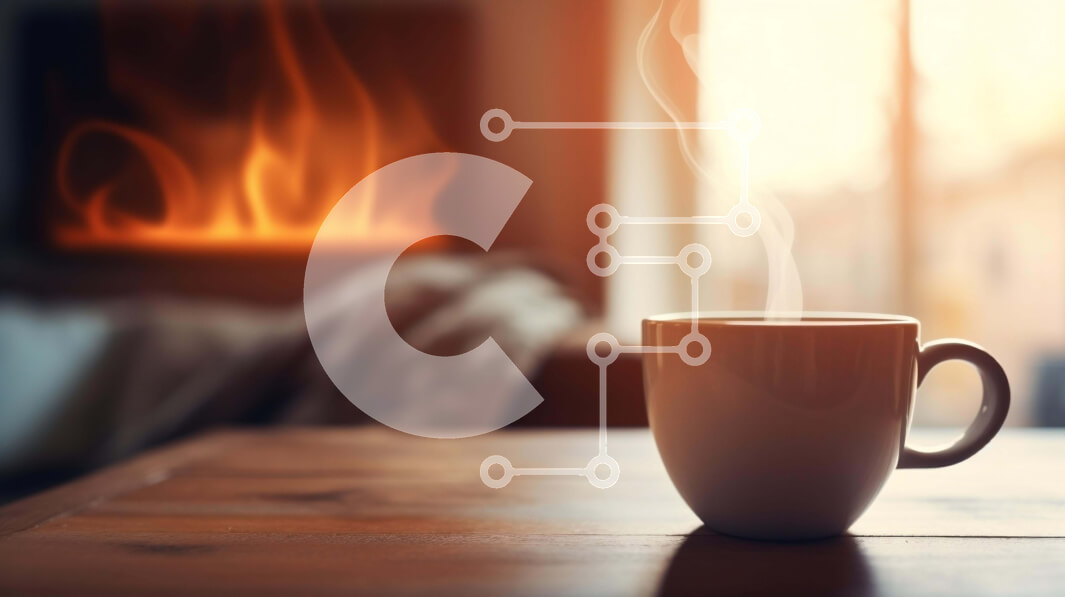 Σετ των 2 Intra Συλλεκτικό Ξύλινο Παζλ Plywood  4mm - Ζεστός καφές δίπλα στο τζάκι Σε Ξύλινο Κουτί - Διαστάσεις: 10x10 cm – 25 κομμάτια