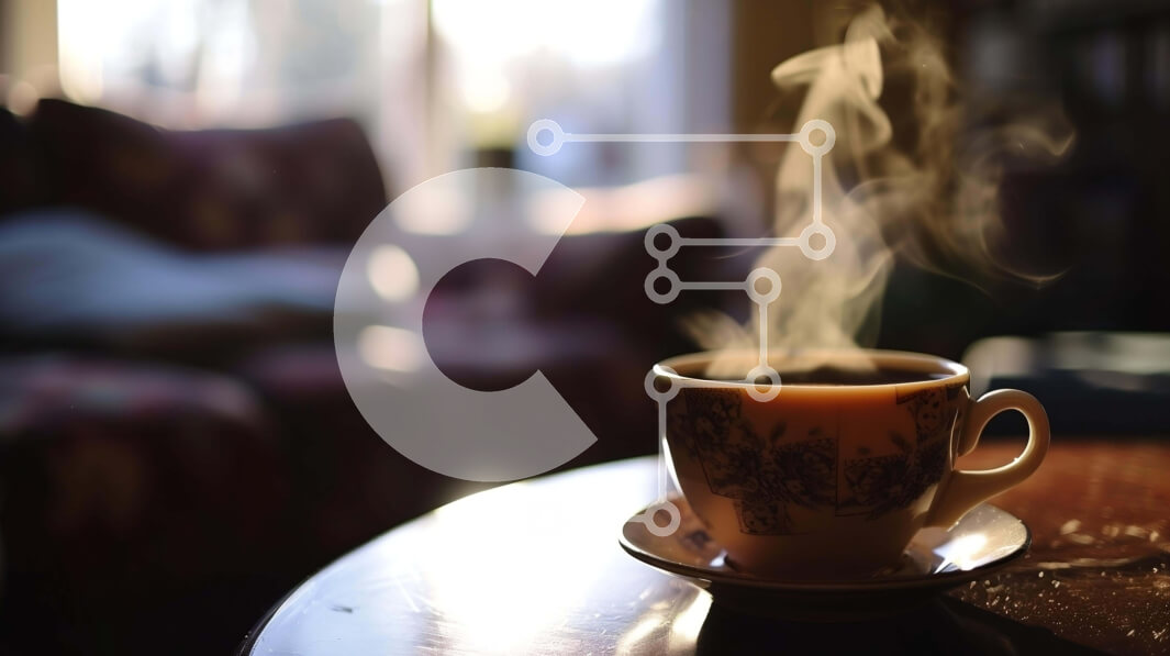 Σετ των 2 Intra Συλλεκτικό Ξύλινο Παζλ Plywood  4mm - Φλιτζάνι καφέ με ατμό στο τραπέζι από ανοιχτό παράθυρο Σε Ξύλινο Κουτί - Διαστάσεις: 10x10 cm – 25 κομμάτια