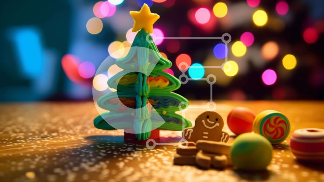 Intra Συλλεκτικό Ξύλινο Παζλ Plywood  4mm - Εορταστικά Χριστουγεννιάτικα στολίδια με παιχνιδόδεντρο και ζαχαρωτά Σε Ξύλινο Κουτί - Διαστάσεις: 10x10 cm – 25 κομμάτια