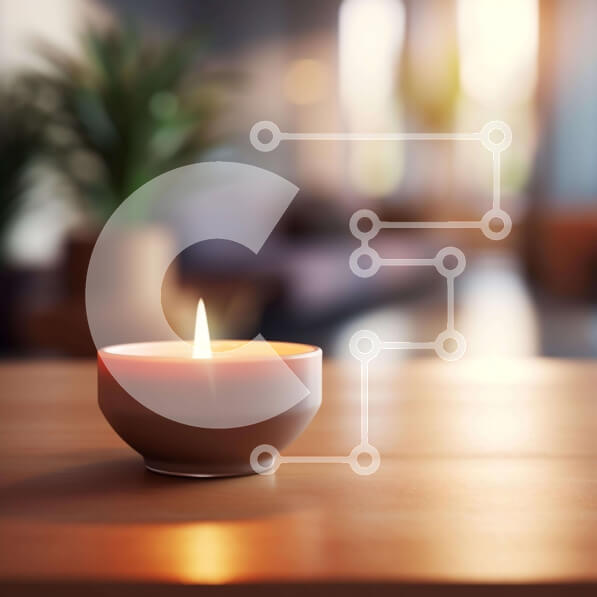 Intra Συλλεκτικό Ξύλινο Παζλ Plywood  4mm - Αναμμένο κερί σε ημιτελές ξύλινο τραπέζι Σε Ξύλινο Κουτί - Διαστάσεις Puzzle: 10x10 cm – 25 κομμάτια