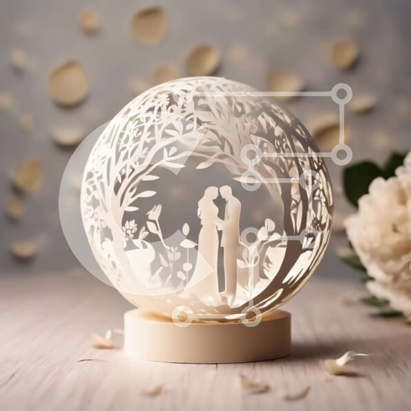 Intra Συλλεκτικό Ξύλινο Παζλ Plywood  4mm - Χάρτινο γλυπτό για γάμους και γιορτές Σε Ξύλινο Κουτί - Διαστάσεις Puzzle: 10x10 cm – 25 κομμάτια