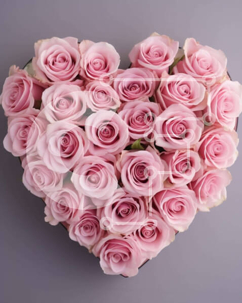 Intra Συλλεκτικό Ξύλινο Παζλ Plywood  4mm - Σύνθεση σε σχήμα καρδιάς από ροζ τριαντάφυλλα για αρραβώνα ή γάμο Σε Ξύλινο Κουτί - Διαστάσεις: 10x10 cm – 25 κομμάτια