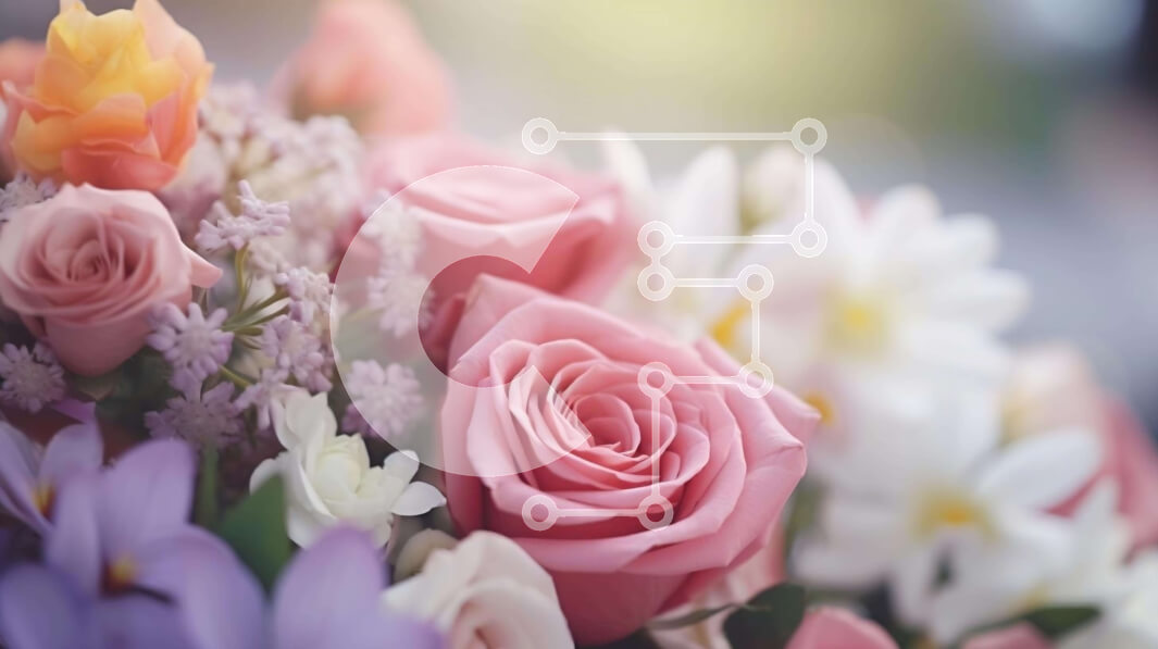 Intra Συλλεκτικό Ξύλινο Παζλ Plywood  4mm - Μπουκέτο με ροζ, μωβ και λευκά λουλούδια Σε Ξύλινο Κουτί - Διαστάσεις: 10x10 cm – 25 κομμάτια