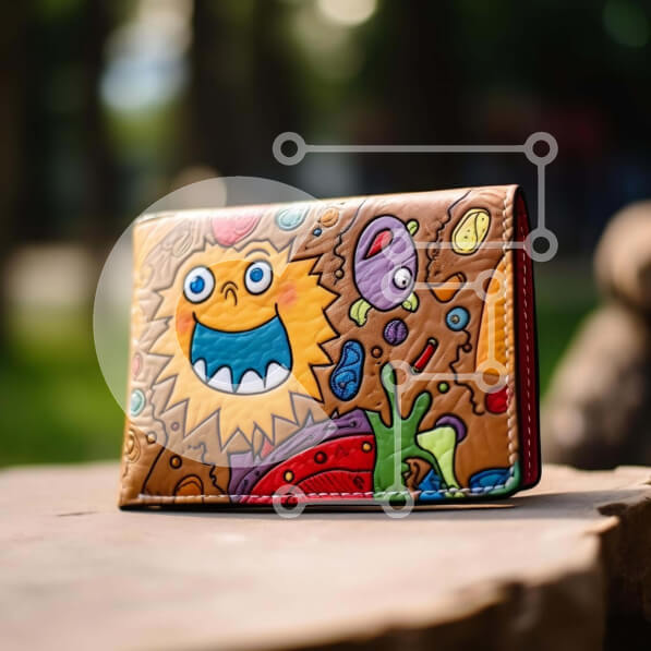 Intra Συλλεκτικό Ξύλινο Παζλ Plywood  4mm - Πολύχρωμο «Sunny» πορτοφόλι ζωγραφισμένο στο χέρι σε κούτσουρο δέντρου Σε Ξύλινο Κουτί - Διαστάσεις: 10x10 cm – 25 κομμάτια