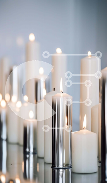 Intra Συλλεκτικό Ξύλινο Παζλ Plywood  4mm - Σειρά λευκών κεριών σε διάφορα ύψη και μεγέθη Σε Ξύλινο Κουτί - Διαστάσεις Puzzle: 10x10 cm – 25 κομμάτια