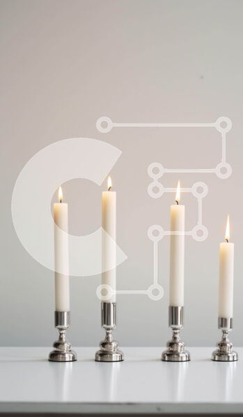 Intra Συλλεκτικό Ξύλινο Παζλ Plywood  4mm - Πέντε αναμμένα κεριά σε ασημένια κηροπήγια Σε Ξύλινο Κουτί - Διαστάσεις Puzzle: 10x10 cm – 25 κομμάτια