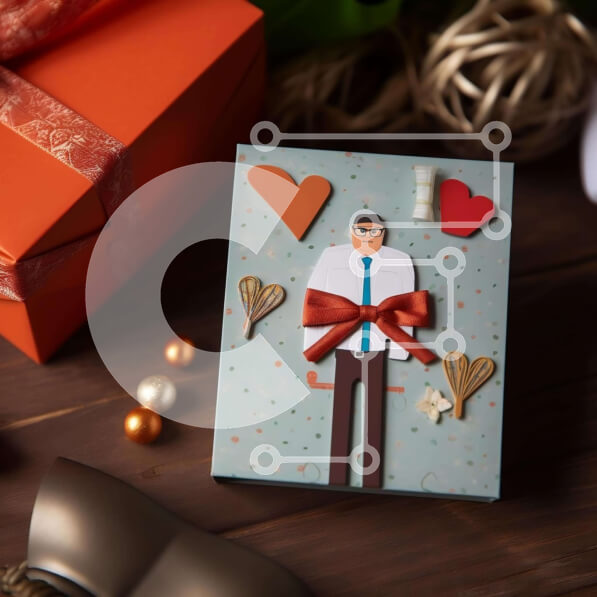 Intra Συλλεκτικό Ξύλινο Παζλ Plywood  4mm - Άγιος Βασίλης με ανοιχτό κουτί δώρου και διακοσμητικά Σε Ξύλινο Κουτί - Διαστάσεις: 10x10 cm – 25 κομμάτια