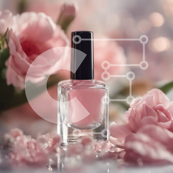 Σετ των 2 Intra Συλλεκτικό Ξύλινο Παζλ Plywood  4mm - Ροζ μπουκάλι βερνίκι νυχιών με όμορφα λουλούδια Σε Ξύλινο Κουτί - Διαστάσεις: 10x10 cm – 25 κομμάτια