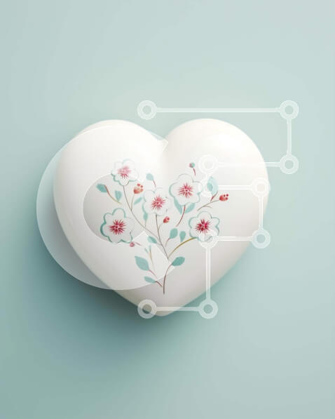 Intra Συλλεκτικό Ξύλινο Παζλ Plywood  4mm - Floral κουτί σε σχήμα καρδιάς για διακόσμηση ή αποθήκευση Σε Ξύλινο Κουτί - Διαστάσεις Puzzle: 10x10 cm – 25 κομμάτια