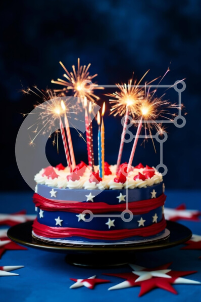 Intra Συλλεκτικό Ξύλινο Παζλ Plywood  4mm - Γιορτινή τούρτα γενεθλίων με βεγγαλικά και αστέρια Σε Ξύλινο Κουτί - Διαστάσεις: 10x10 cm – 25 κομμάτια