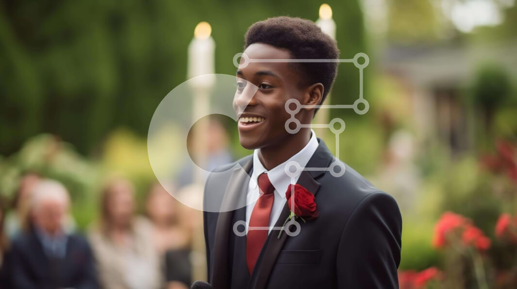 Intra Συλλεκτικό Ξύλινο Παζλ Plywood  4mm - Χαμογελαστός Γαμπρός που περπατά στο διάδρομο Σε Ξύλινο Κουτί - Διαστάσεις Puzzle: 10x10 cm – 25 κομμάτια