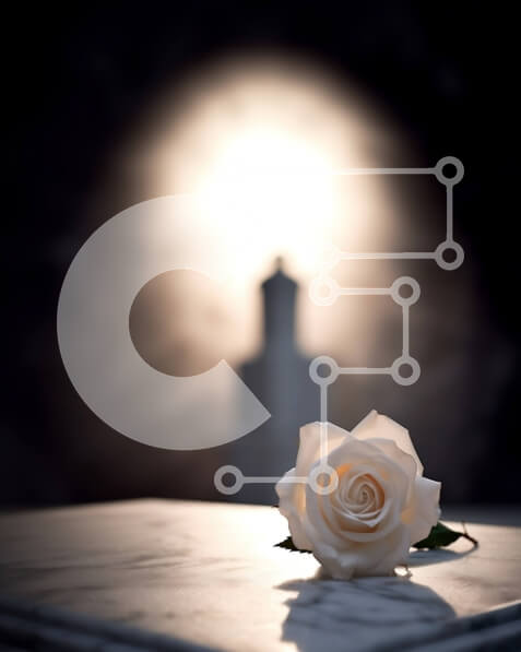 Intra Συλλεκτικό Ξύλινο Παζλ Plywood  4mm - Όμορφη εικόνα ενός λευκού τριαντάφυλλου σε μάρμαρο με φως Σε Ξύλινο Κουτί - Διαστάσεις: 10x10 cm – 25 κομμάτια