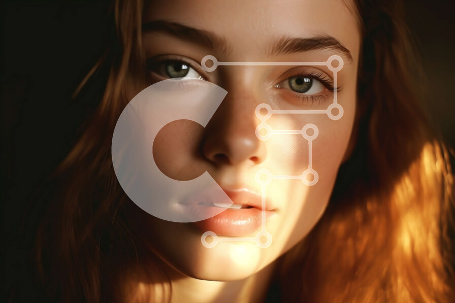 Intra Συλλεκτικό Ξύλινο Παζλ Plywood  4mm - Νεαρή γυναίκα με κόκκινα μαλλιά και πράσινα μάτια - φυσική ομορφιά Σε Ξύλινο Κουτί - Διαστάσεις Puzzle: 10x10 cm – 25 κομμάτια