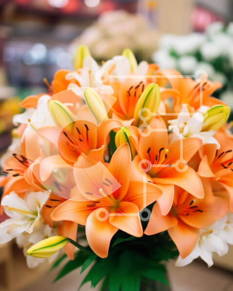 Intra Συλλεκτικό Ξύλινο Παζλ Plywood  4mm - Βάζο με λουλούδια με πορτοκαλί και λευκά άνθη Σε Ξύλινο Κουτί - Διαστάσεις: 10x10 cm – 25 κομμάτια