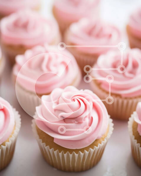 Σετ των 2 Intra Συλλεκτικό Ξύλινο Παζλ Plywood  4mm - Ποικιλία cupcakes με ροζ γλάσο και διαφορετικό πάγωμα Σε Ξύλινο Κουτί - Διαστάσεις: 10x10 cm – 25 κομμάτια