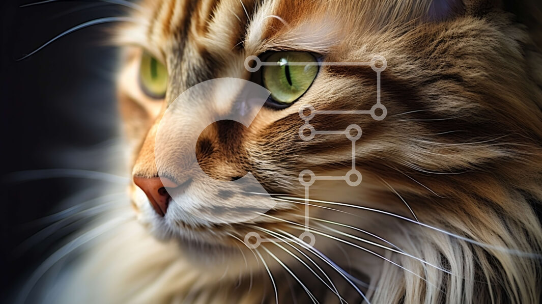 Intra Συλλεκτικό Ξύλινο Παζλ Plywood  4mm - Αξιολάτρευτο κοντινό πλάνο του προσώπου μιας γάτας με λαμπερά πράσινα μάτια Σε Ξύλινο Κουτί - Διαστάσεις: 10x10 cm – 25 κομμάτια