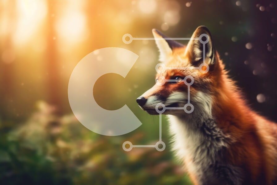 Intra Συλλεκτικό Ξύλινο Παζλ Plywood  4mm - Όμορφη εικόνα μιας κόκκινης αλεπούς σε ένα ξέφωτο δάσους Σε Ξύλινο Κουτί - Διαστάσεις: 10x10 cm – 25 κομμάτια