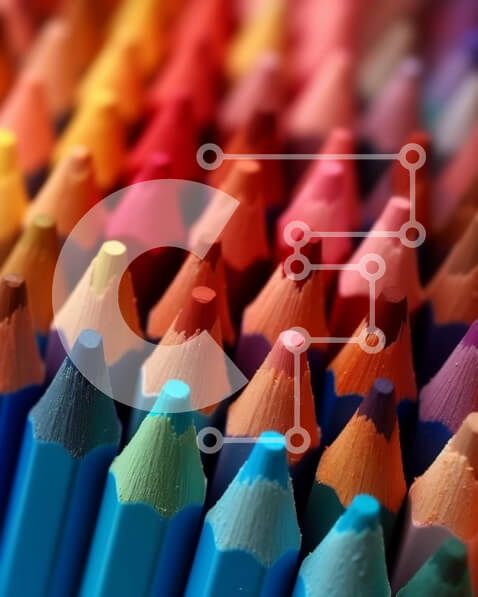 Intra Συλλεκτικό Ξύλινο Παζλ Plywood  4mm - Φωτεινή και διασκεδαστική συλλογή μολυβιών Σε Ξύλινο Κουτί - Διαστάσεις: 10x10 cm – 25 κομμάτια