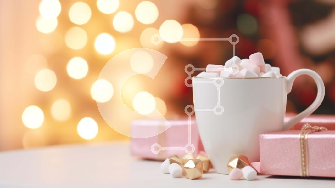 Intra Συλλεκτικό Ξύλινο Παζλ Plywood  4mm - Γιορτινό Λευκό Κύπελλο με Marshmallows σε ροζ κουτιά δώρου Σε Ξύλινο Κουτί - Διαστάσεις: 10x10 cm – 25 κομμάτια