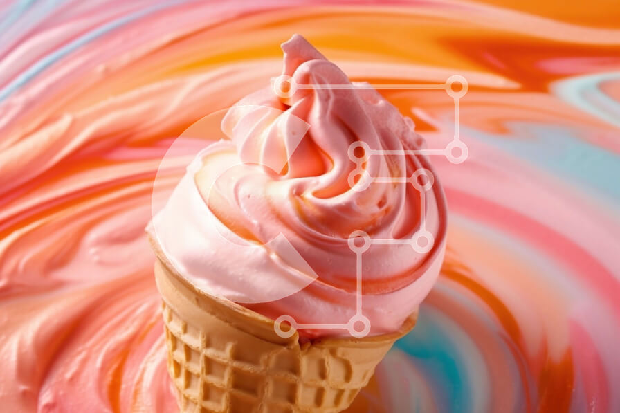 Σετ των 2 Intra Συλλεκτικό Ξύλινο Παζλ Plywood  4mm - Νόστιμο ροζ παγωτό σε χωνάκι βάφλας σε διασκεδαστικό φόντο Σε Ξύλινο Κουτί - Διαστάσεις: 10x10 cm – 25 κομμάτια