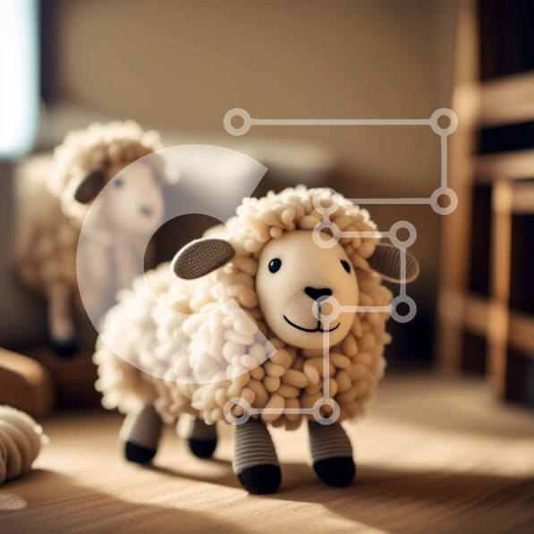 Intra Συλλεκτικό Ξύλινο Παζλ Plywood  4mm - Αξιολάτρευτη εικόνα με δύο γεμιστά παιχνίδια προβάτων Σε Ξύλινο Κουτί - Διαστάσεις: 10x10 cm – 25 κομμάτια