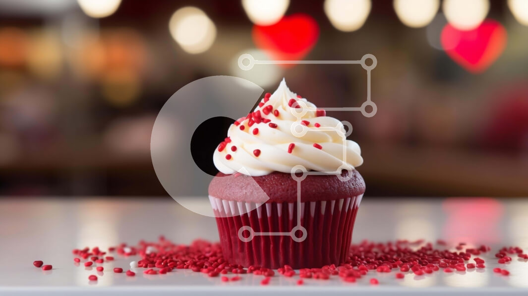 Σετ των 2 Intra Συλλεκτικό Ξύλινο Παζλ Plywood  4mm - Νόστιμο κόκκινο Cupcake με Λευκό Πάγωμα και Πασπαλίσματα Σε Ξύλινο Κουτί - Διαστάσεις: 10x10 cm – 25 κομμάτια