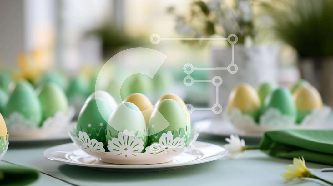 Intra Συλλεκτικό Ξύλινο Παζλ Plywood  4mm - Διακόσμηση πασχαλινών τραπεζιών με πολύχρωμα αυγά και λουλούδια Σε Ξύλινο Κουτί - Διαστάσεις: 10x10 cm – 25 κομμάτια