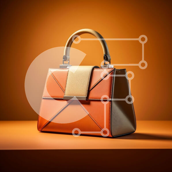 Σετ των 2 Intra Συλλεκτικό Ξύλινο Παζλ Plywood  4mm - Κομψή δερμάτινη τσάντα πορτοκαλί και μπεζ με χρυσό κούμπωμα Σε Ξύλινο Κουτί - Διαστάσεις: 10x10 cm – 25 κομμάτια