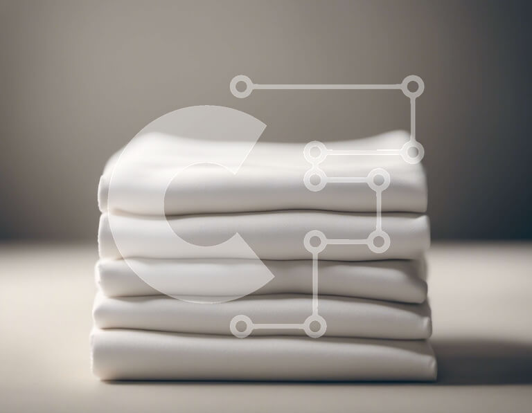 Intra Συλλεκτικό Ξύλινο Παζλ Plywood  4mm - Στοίβα από λευκές πετσέτες διπλωμένες τακτοποιημένα Σε Ξύλινο Κουτί - Διαστάσεις Puzzle: 10x10 cm – 25 κομμάτια