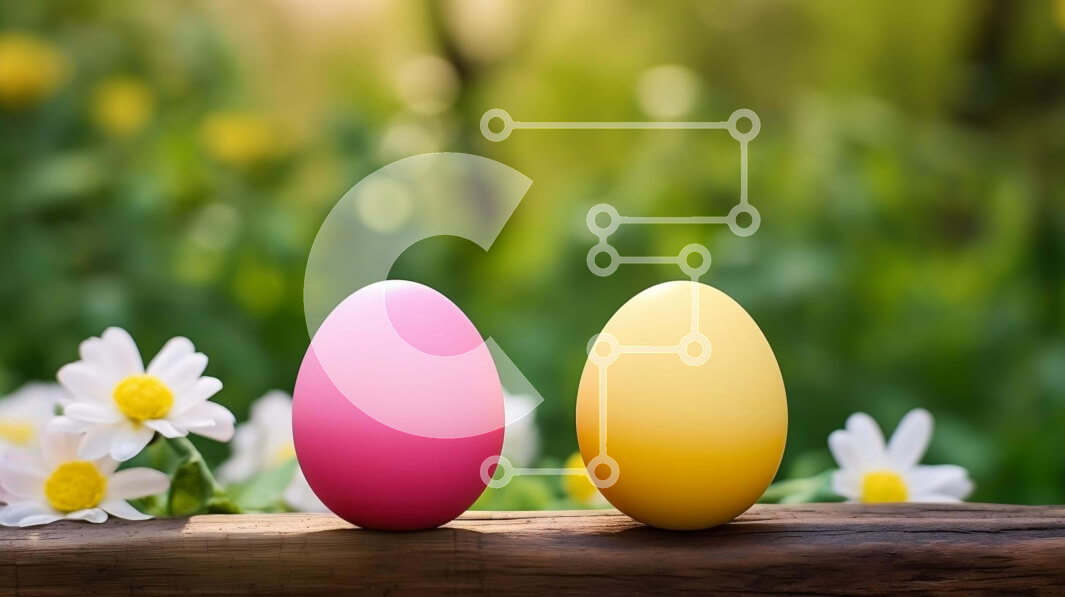 Intra Συλλεκτικό Ξύλινο Παζλ Plywood  4mm - Πολύχρωμα Πασχαλινά αυγά σε ξύλινη σανίδα με λουλούδια και χόρτα Σε Ξύλινο Κουτί - Διαστάσεις: 10x10 cm – 25 κομμάτια