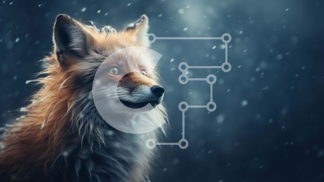 Intra Συλλεκτικό Ξύλινο Παζλ Plywood  4mm - Κόκκινη αλεπού που στέκεται στο χιόνι Σε Ξύλινο Κουτί - Διαστάσεις: 10x10 cm – 25 κομμάτια