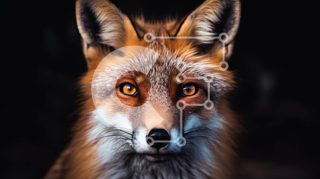 Σετ των 2 Intra Συλλεκτικό Ξύλινο Παζλ Plywood  4mm - Κόκκινη αλεπού με φωτεινά πορτοκαλί μάτια Σε Ξύλινο Κουτί - Διαστάσεις: 10x10 cm – 25 κομμάτια