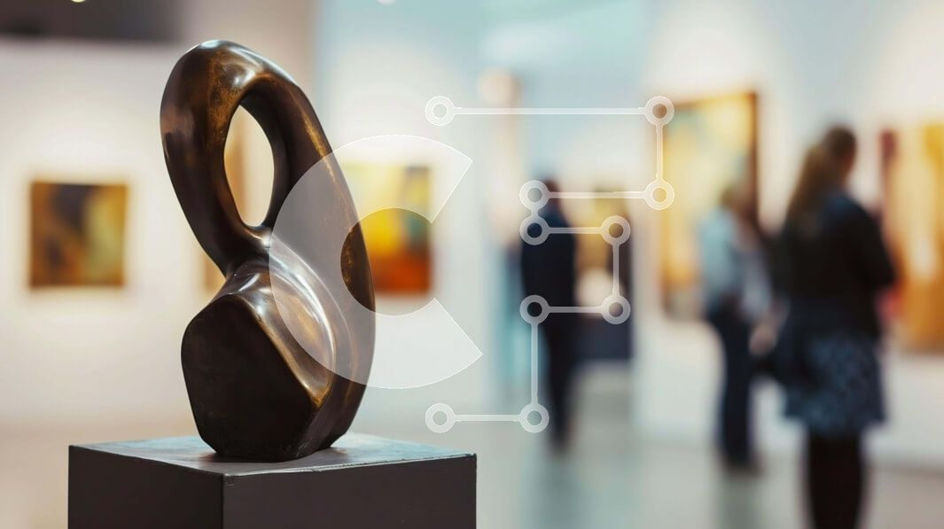 Intra Συλλεκτικό Ξύλινο Παζλ Plywood  4mm - Έκθεση Γλυπτικής σε Πινακοθήκη ή Μουσείο με ανθρώπους Σε Ξύλινο Κουτί - Διαστάσεις Puzzle: 10x10 cm – 25 κομμάτια