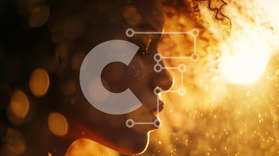 Intra Συλλεκτικό Ξύλινο Παζλ Plywood  4mm - Γυναίκα με μακριά σγουρά μαλλιά που βλέπει στον ήλιο Σε Ξύλινο Κουτί - Διαστάσεις Puzzle: 10x10 cm – 25 κομμάτια