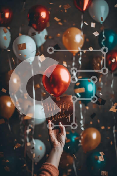 Intra Συλλεκτικό Ξύλινο Παζλ Plywood  4mm - Γιορτάστε τις ειδικές περιστάσεις με πολύχρωμα μπαλόνια και χαρούμενες κάρτες γενεθλίων Σε Ξύλινο Κουτί - Διαστάσεις Puzzle: 10x10 cm – 25 κομμάτια