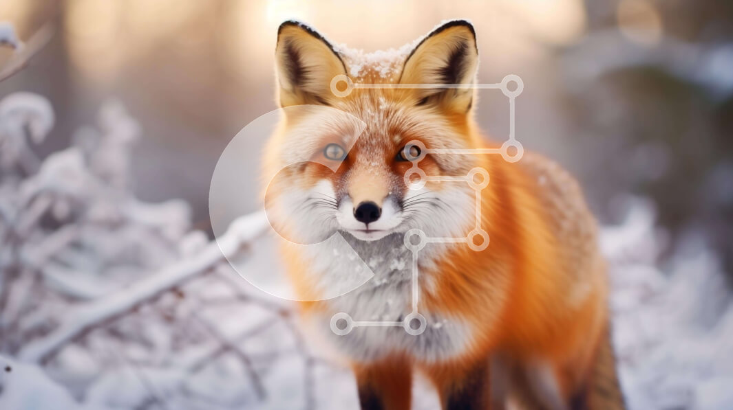 Σετ των 2 Intra Συλλεκτικό Ξύλινο Παζλ Plywood  4mm - Κόκκινη αλεπού στο χιόνι με ορθάνοιχτα μάτια Σε Ξύλινο Κουτί - Διαστάσεις: 10x10 cm – 25 κομμάτια