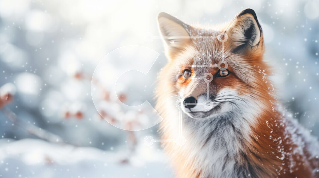 Σετ των 2 Intra Συλλεκτικό Ξύλινο Παζλ Plywood  4mm - Κόκκινη αλεπού στο χιόνι Σε Ξύλινο Κουτί - Διαστάσεις: 10x10 cm – 25 κομμάτια