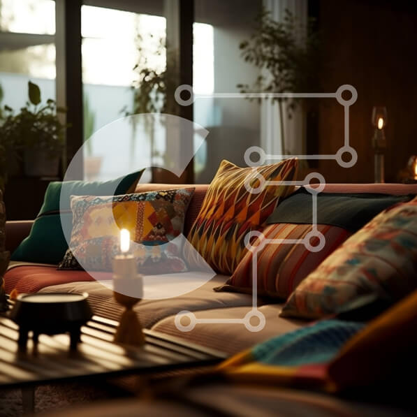 Intra Συλλεκτικό Ξύλινο Παζλ Plywood  4mm - Ζεστό και φιλόξενο σαλόνι με φυσικό φως και κεριά Σε Ξύλινο Κουτί - Διαστάσεις Puzzle: 10x10 cm – 25 κομμάτια