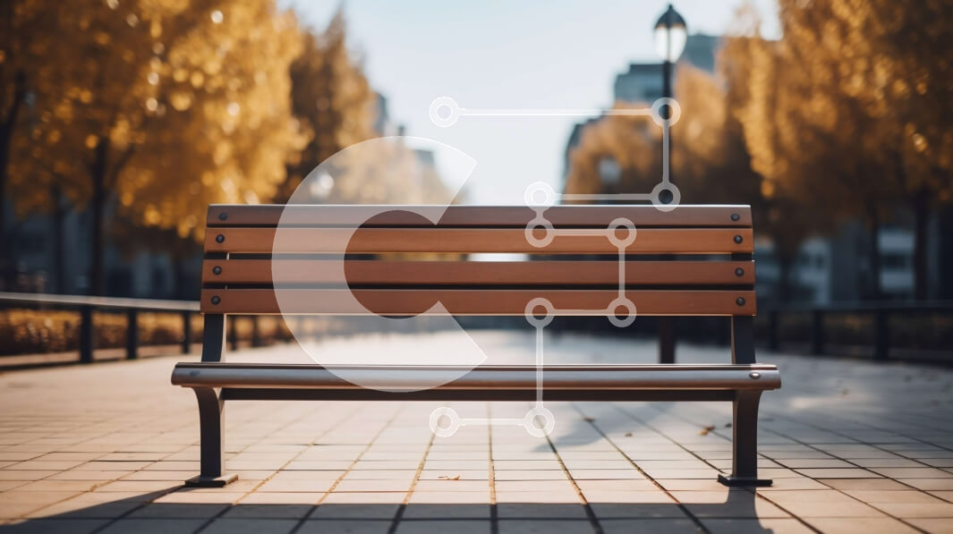 Intra Συλλεκτικό Ξύλινο Παζλ Plywood  4mm - Άδειος πάγκος στην πόλη Σε Ξύλινο Κουτί - Διαστάσεις Puzzle: 10x10 cm – 25 κομμάτια