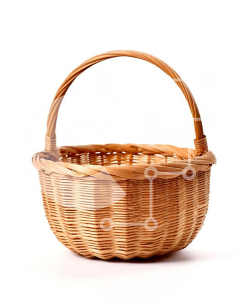 Intra Συλλεκτικό Ξύλινο Παζλ Plywood  4mm - Άδειο ψάθινο καλάθι σε λευκό φόντο Σε Ξύλινο Κουτί - Διαστάσεις: 10x10 cm – 25 κομμάτια