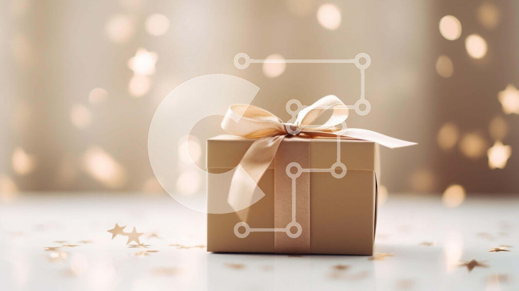 Intra Συλλεκτικό Ξύλινο Παζλ Plywood  4mm - Χρυσό κουτί δώρου με φόντο αστέρια Σε Ξύλινο Κουτί - Διαστάσεις Puzzle: 10x10 cm – 25 κομμάτια